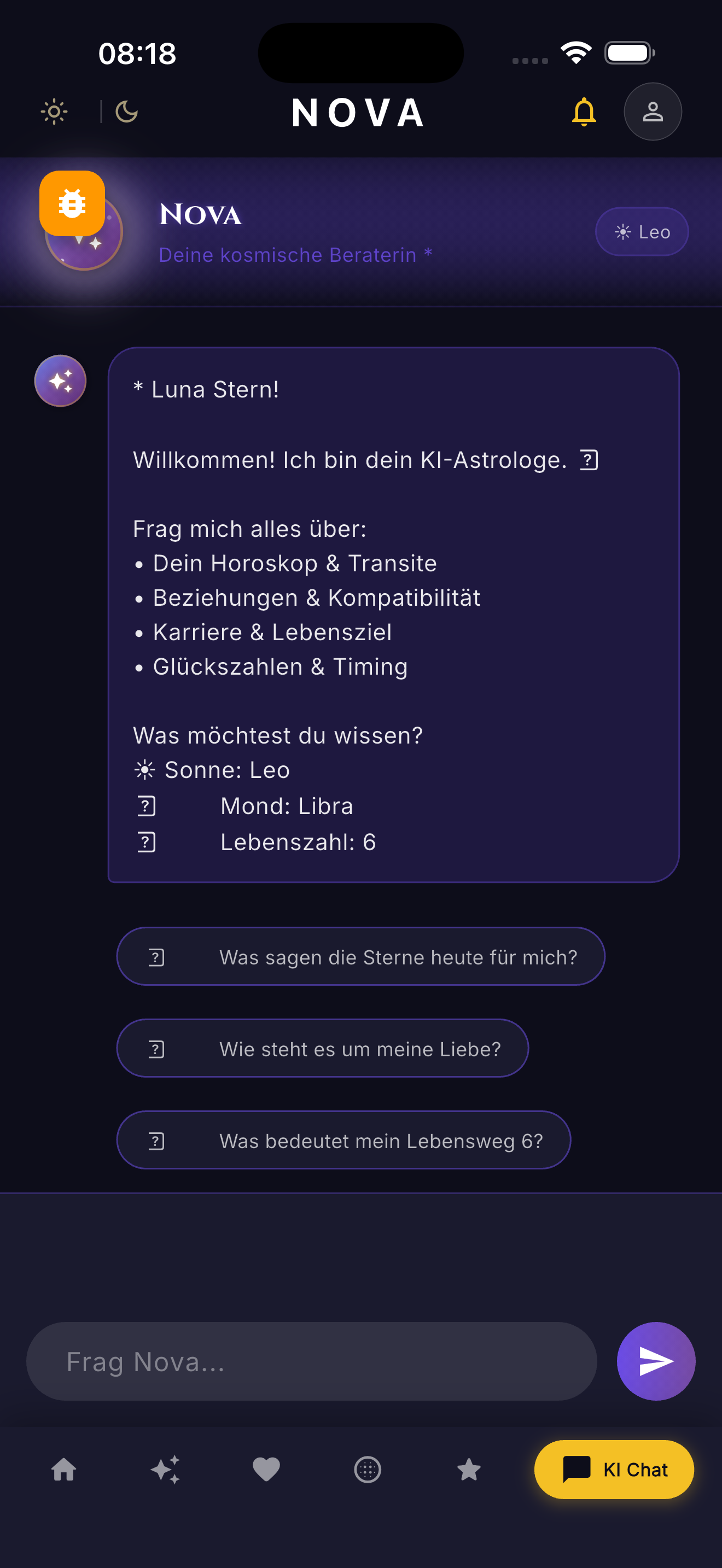 Nova Cosmic KI Astrologe